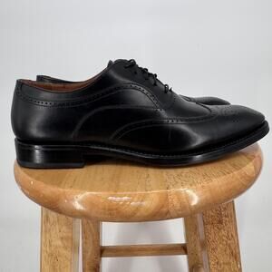 Lendvay & Schwarcz Dress Shoes Mens 7.5 Black Wingtip Oxford Made Italy